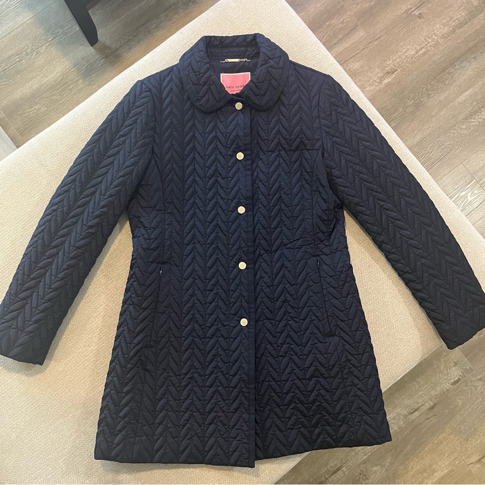 Kate Spade Navy Quilted Coat